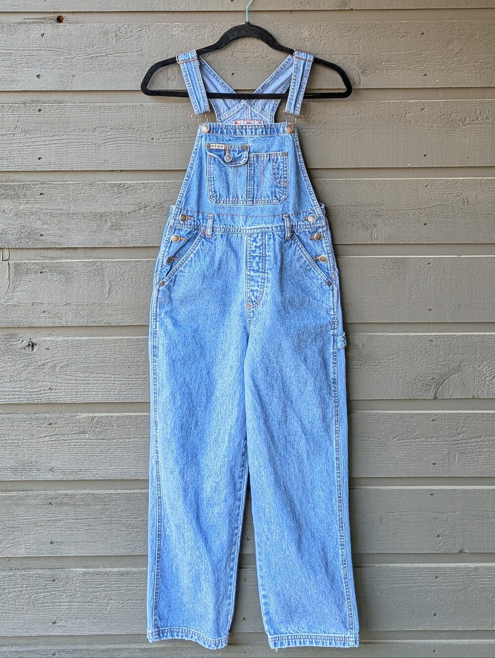 VTG 90s Revolt Medium Wash Denim Overalls Size Medium Y2K
